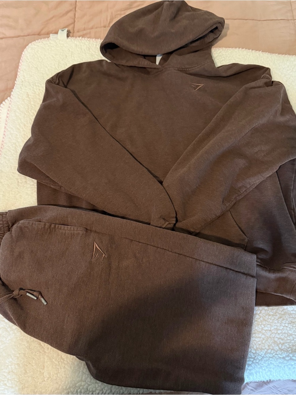 Gymshark Brown Hooded Sweatshirt & Joggers Set